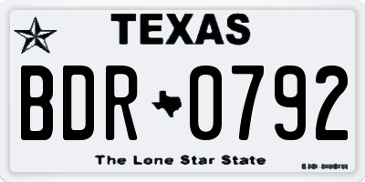 TX license plate BDR0792
