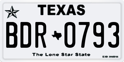 TX license plate BDR0793