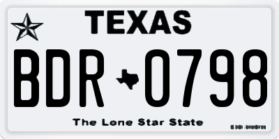 TX license plate BDR0798