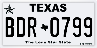 TX license plate BDR0799