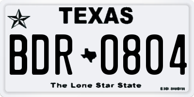 TX license plate BDR0804
