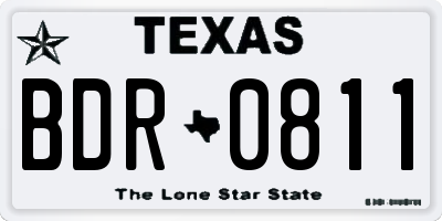 TX license plate BDR0811