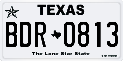 TX license plate BDR0813