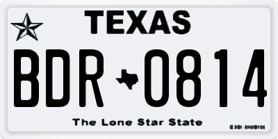 TX license plate BDR0814