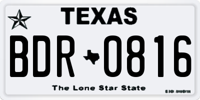 TX license plate BDR0816