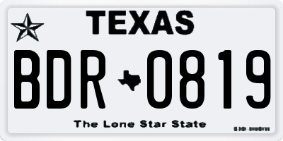 TX license plate BDR0819