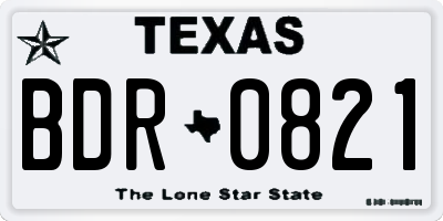 TX license plate BDR0821