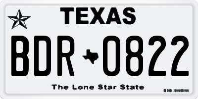TX license plate BDR0822