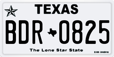 TX license plate BDR0825