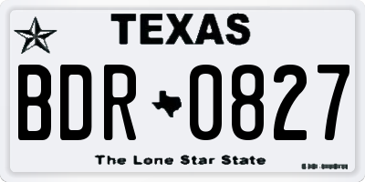 TX license plate BDR0827