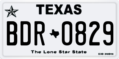 TX license plate BDR0829