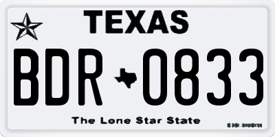 TX license plate BDR0833