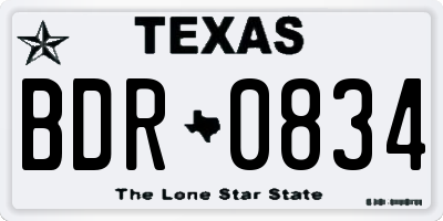 TX license plate BDR0834