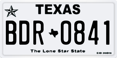 TX license plate BDR0841