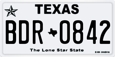 TX license plate BDR0842