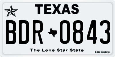 TX license plate BDR0843