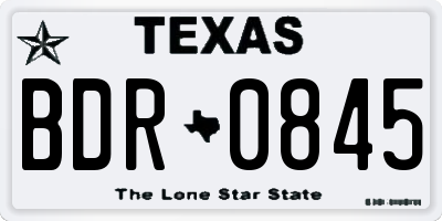 TX license plate BDR0845