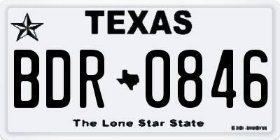 TX license plate BDR0846