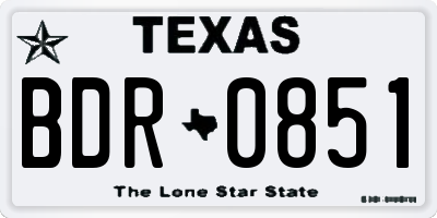 TX license plate BDR0851