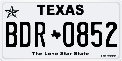 TX license plate BDR0852