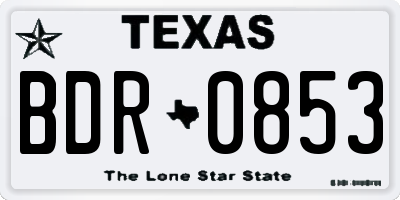 TX license plate BDR0853