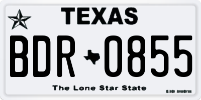 TX license plate BDR0855