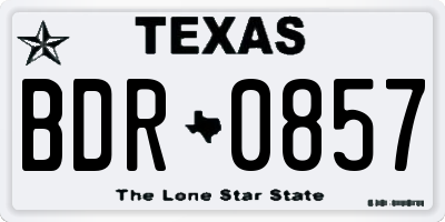 TX license plate BDR0857