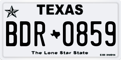 TX license plate BDR0859