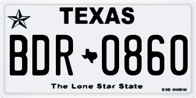 TX license plate BDR0860