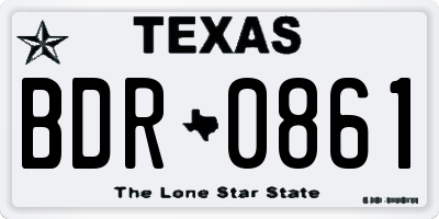 TX license plate BDR0861