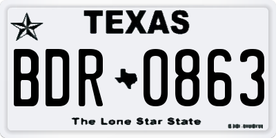 TX license plate BDR0863