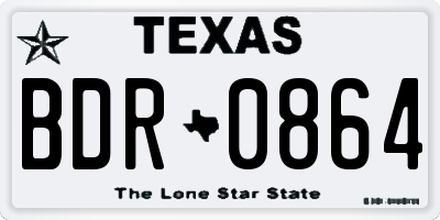 TX license plate BDR0864