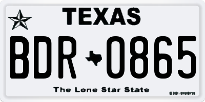 TX license plate BDR0865