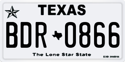 TX license plate BDR0866