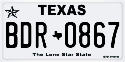TX license plate BDR0867