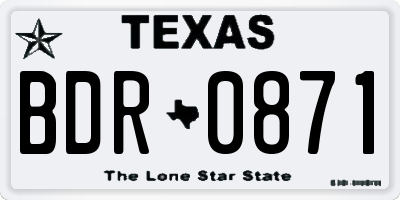 TX license plate BDR0871