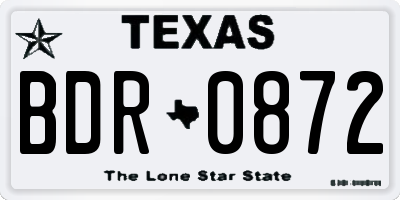 TX license plate BDR0872