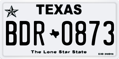 TX license plate BDR0873