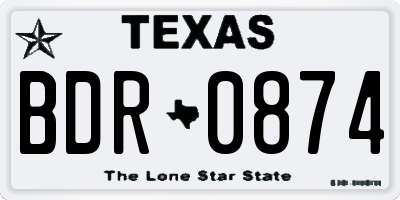 TX license plate BDR0874