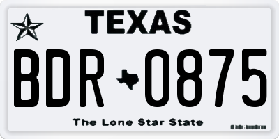 TX license plate BDR0875