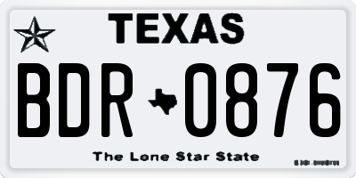 TX license plate BDR0876