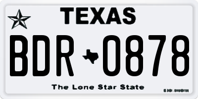 TX license plate BDR0878