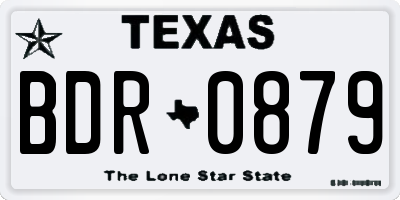 TX license plate BDR0879