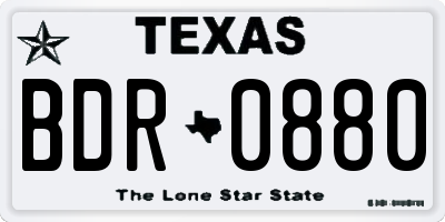 TX license plate BDR0880