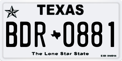 TX license plate BDR0881