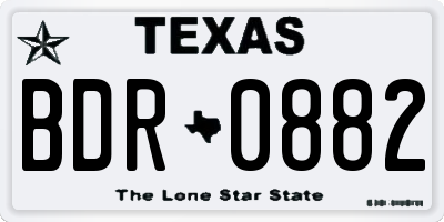 TX license plate BDR0882