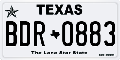 TX license plate BDR0883