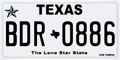TX license plate BDR0886
