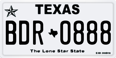 TX license plate BDR0888