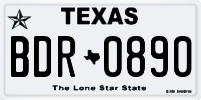 TX license plate BDR0890
